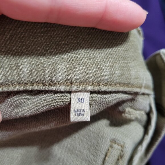 Faherty Terry Wide Leg Pants Military Olive Size 30 - Picture 9 of 11